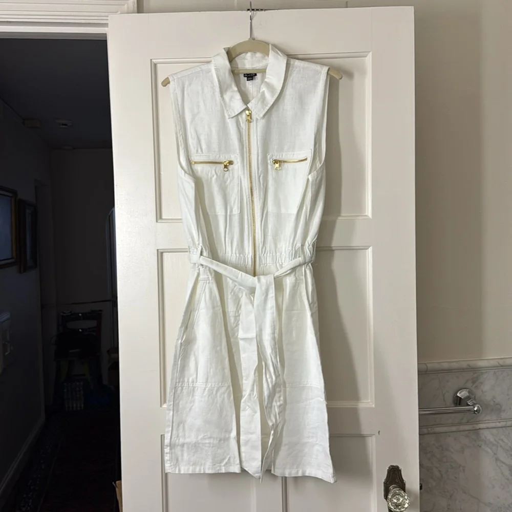 J.Crew Zip-front linen-blend dress CA422